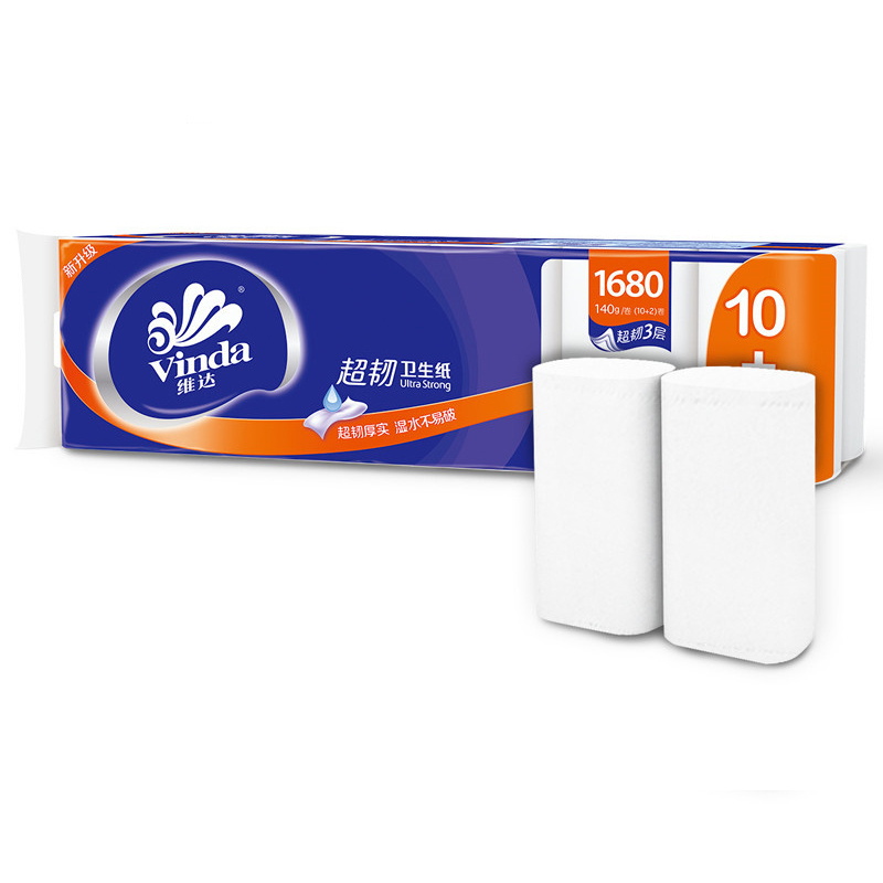 维达(Vinda) 无芯卷纸 三层 140g*12卷 V4457(单位:提)
