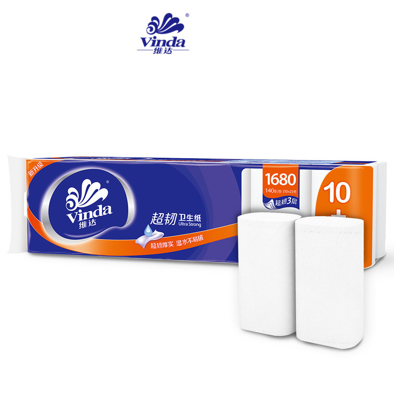 维达(Vinda) 无芯卷纸 三层 140g*12卷 V4457(单位:提)