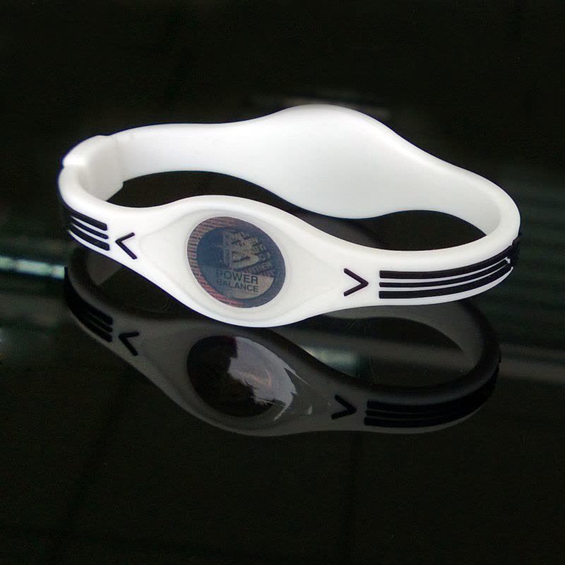 POWER BALANCE 霸能 能量平衡手环 运动手环 道奇蝰蛇VP款白色黑字M码190图片