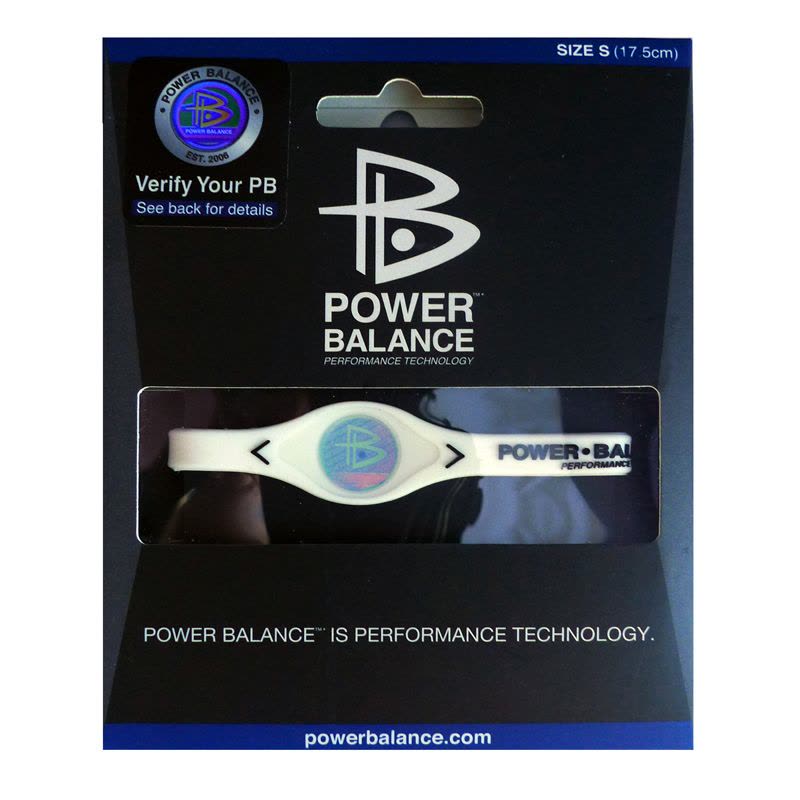 POWER BALANCE 霸能 能量平衡手环 运动手环 白色黑字核心款S码175图片