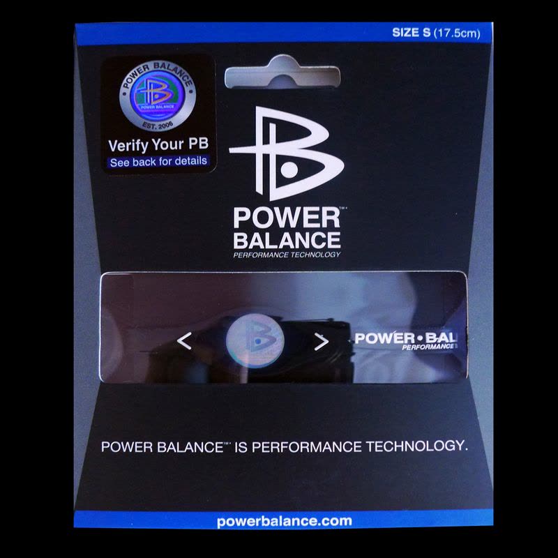 POWER BALANCE 霸能 能量平衡手环 运动手环 黑色白字核心款S码175图片