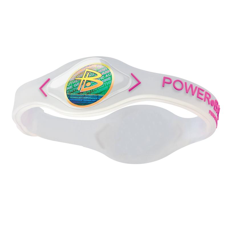 POWER BALANCE 霸能 能量平衡手环 运动手环 透明色粉字核心款XS码160