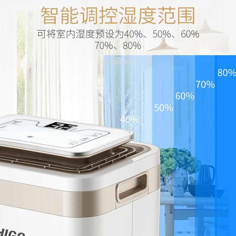 志高(CHIGO)除湿机ZG-D12A5 12L/天 智能触屏 定时 支持风速调节 直排两器 家用除湿干衣机白色高清大图