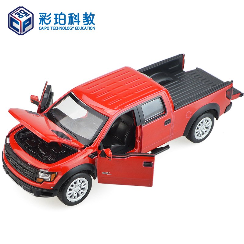 彩珀1:34福特f150皮卡車玩具兒童玩具聲光合金回力玩具小汽車模型男孩