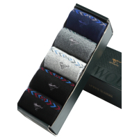 七匹狼袜子 男士中筒时尚提花休闲棉袜