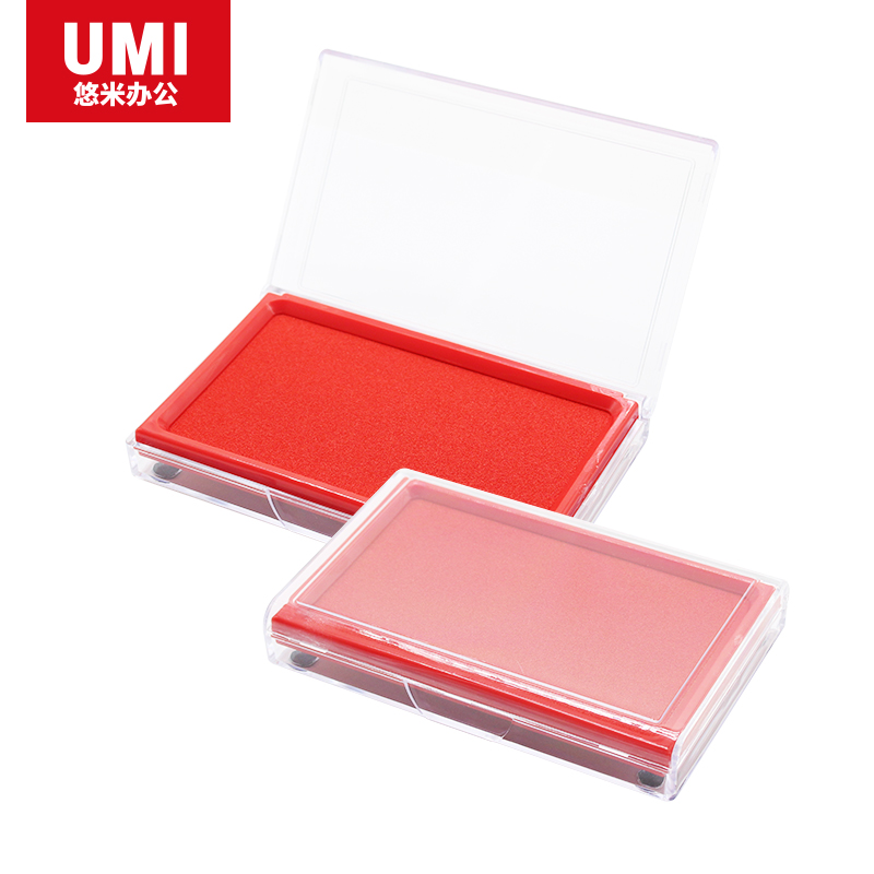 安兴纸业 悠米(UMI) 方形透明盒盖快干印台 B08102B 蓝色 2盒装高清大图