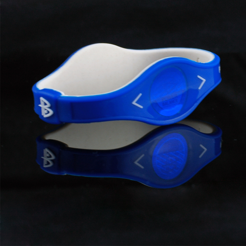 POWER BALANCE 霸能 高浓度负离子防手机电脑辐射 能量平衡手环 硅胶手环蓝色S