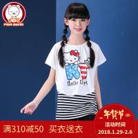 夏季新款女童T恤长款宽松儿童半袖韩版女大童夏款学生短袖女PBT251