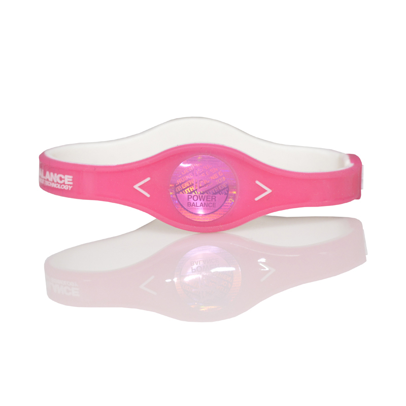 POWER BALANCE 霸能 高浓度负离子防手机电脑辐射 能量平衡手环 硅胶手环粉色M190