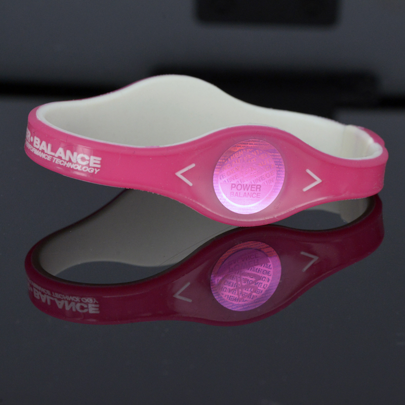 POWER BALANCE 霸能 高浓度负离子防手机电脑辐射 能量平衡手环 硅胶手环粉色M190
