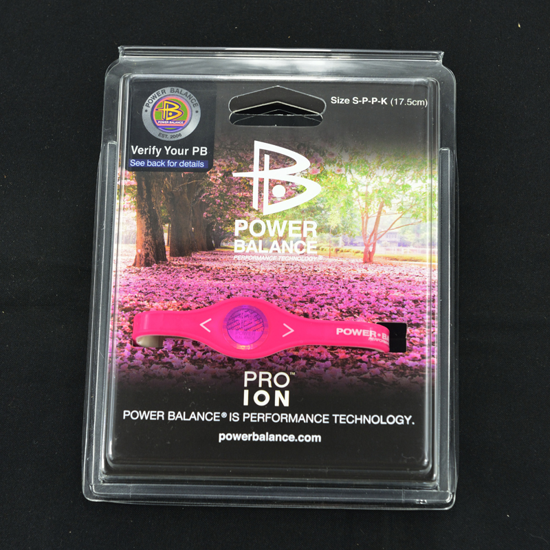 POWER BALANCE 霸能 高浓度负离子防手机电脑辐射 能量平衡手环 硅胶手环粉色M190