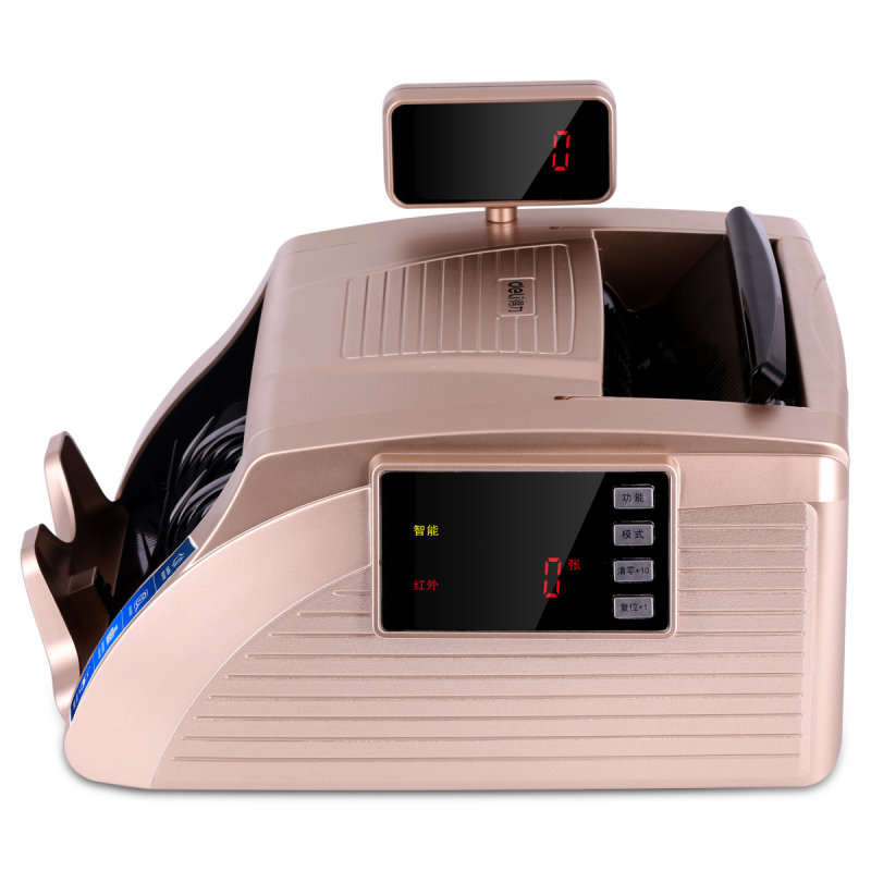 得力deli3925点钞机银行专用验钞机支持新版人民币智能语音双屏金色