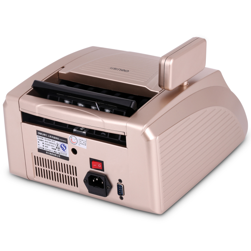 得力deli3925点钞机银行专用验钞机支持新版人民币智能语音双屏金色