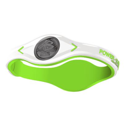 POWER BALANCE 霸能 篮球手环运动手环负离子手环 能量平衡手环 硅胶手环白底绿字M190