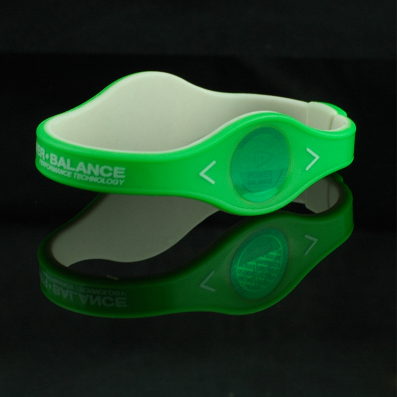 POWER BALANCE 霸能 高浓度负离子防手机电脑辐射 能量平衡手环 硅胶手环绿色S175