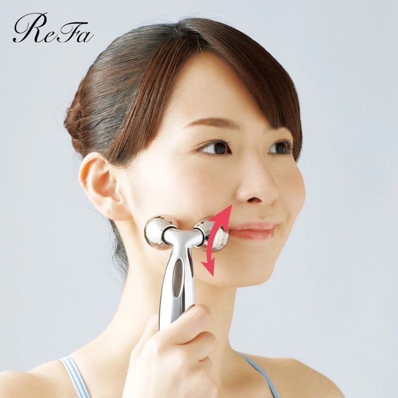 黎珐(ReFa) CARAT FACE 进口双球滚轮瘦脸美容仪瘦脸神器 铂金微电流V脸美容按摩仪提拉紧致面部 美容器银色图片