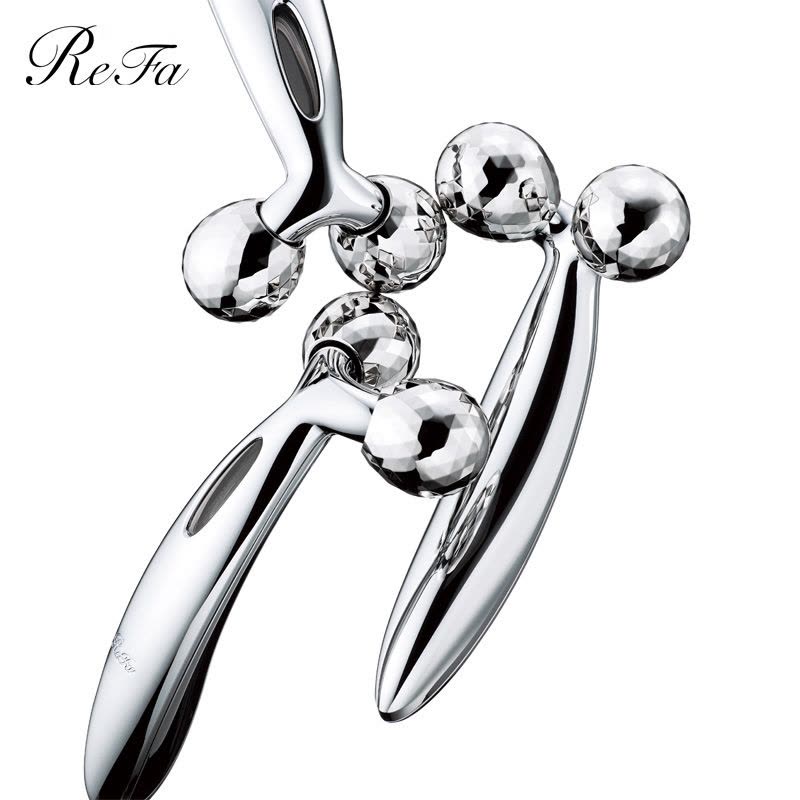 黎珐(ReFa) CARAT FACE 进口双球滚轮瘦脸美容仪瘦脸神器 铂金微电流V脸美容按摩仪提拉紧致面部 美容器银色图片