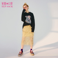 妖精的口袋Y春装2018新款直筒木耳边ulzzang半身长裙女A8111016_2