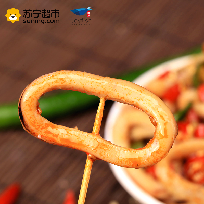 哈鲜(joyfish) 冷冻麻辣鱿鱼圈 150g 罐装