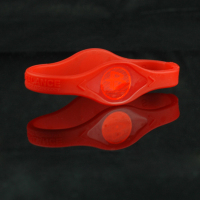 Power Balance霸能能量手环篮球手环 运动手环平衡手环男女情侣手环中国红手环纯色红底红贴XS160