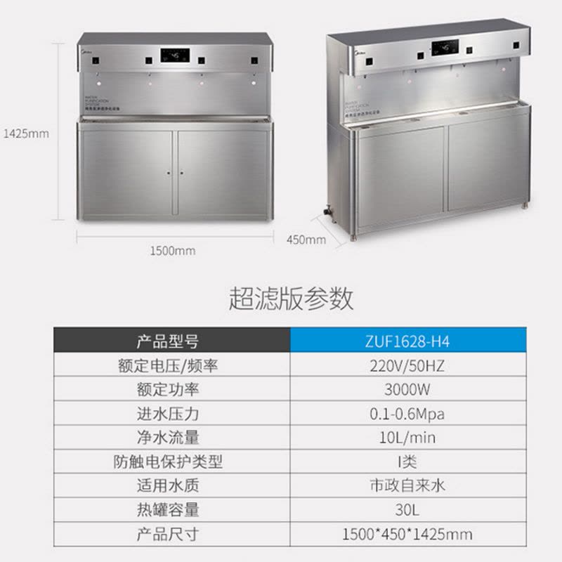 美的(Midea)直饮机ZRO1628-H4(R80)商务办公场所 多人供水 商用RO过滤净水器图片