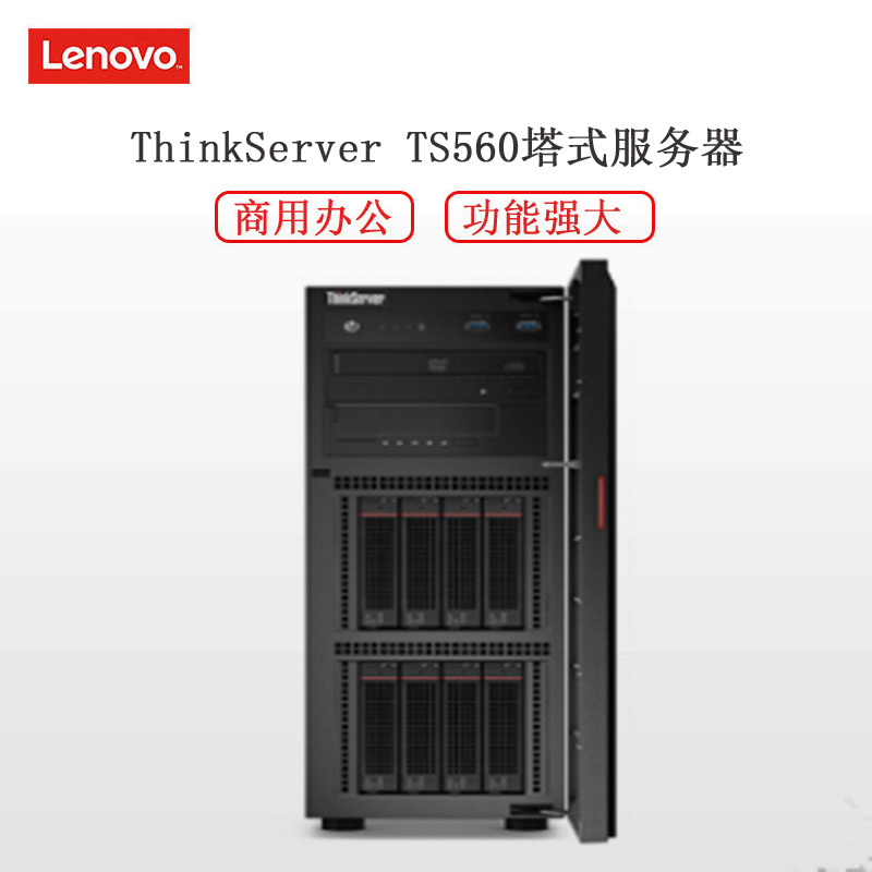 联想(Lenovo)ThinkServer TS560服务器 1*E3-1220v6 8G 2*1T 450W DVD