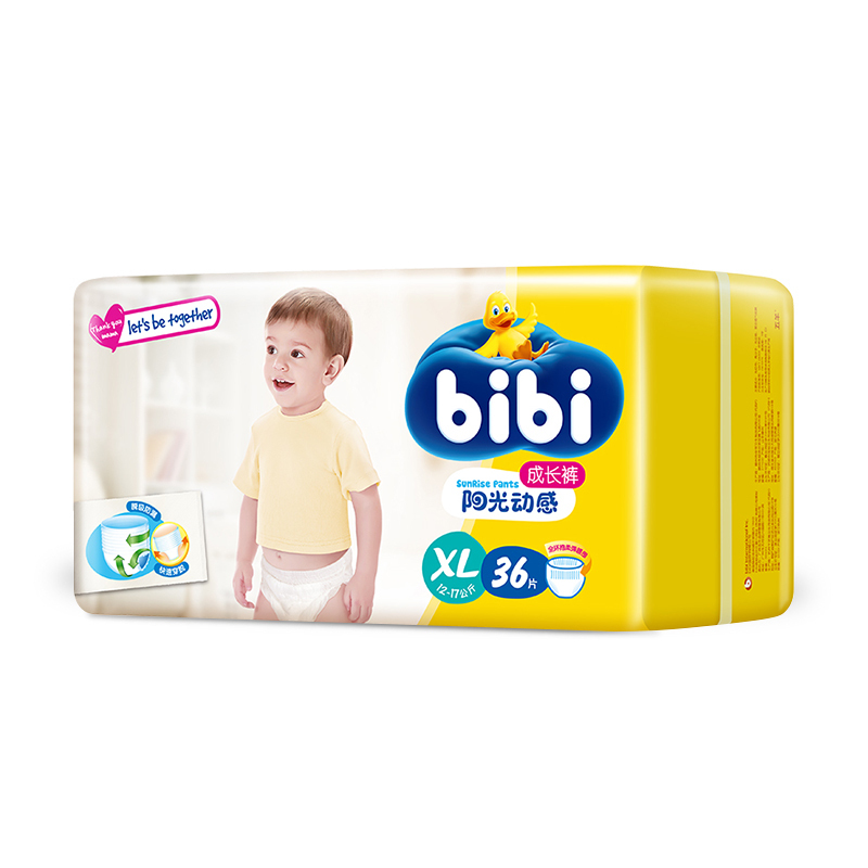 五羊bibi阳光动感婴儿成长裤 纸尿裤 加大号XL码36片(12-17kg)