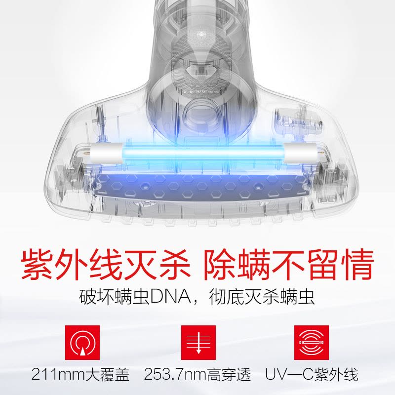 海尔(Haier)除螨仪 ZC406G 家用床铺 紫外线杀菌机 手持式 除螨虫吸尘器 尘杯储尘 400W吸力除螨仪图片