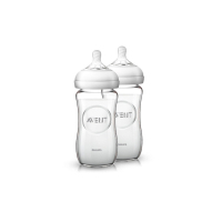 飞利浦 AVENT 新安怡宽口径自然系列玻璃奶瓶新儿套装(120ml+240ml奶瓶各x2及刷子)SCD291/06