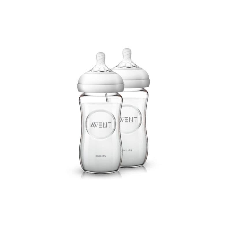 飞利浦 AVENT 新安怡宽口径自然系列玻璃奶瓶新儿套装(120ml+240ml奶瓶各x2及刷子)SCD291/06图片