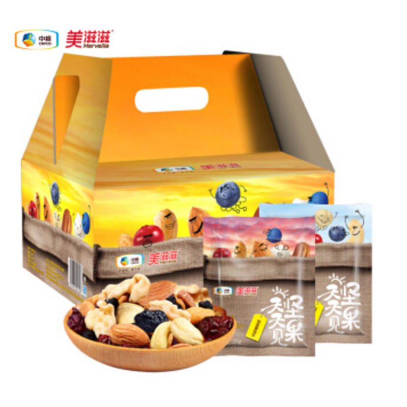 美滋滋每日坚果天天见零食AB款750g混合干果坚果休闲