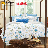 北极绒(Bejirog)全棉套件全棉被套床单枕头套美式花卉系列 全棉绣花四件套200*230cm