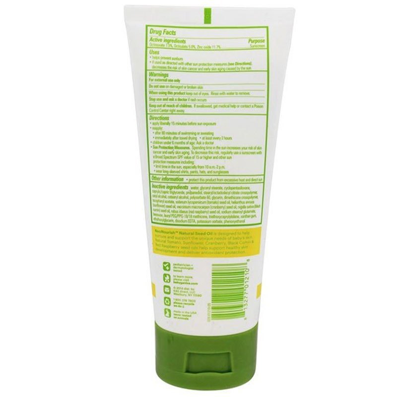 美国Babyganics 甘尼克宝贝 婴幼儿童防晒霜乳液安全无刺激抗过敏 SPF50 59ml 全部肤质0-3岁