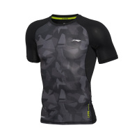 李宁LI-NING 男子训练系列锗纤维速干短袖紧身衣