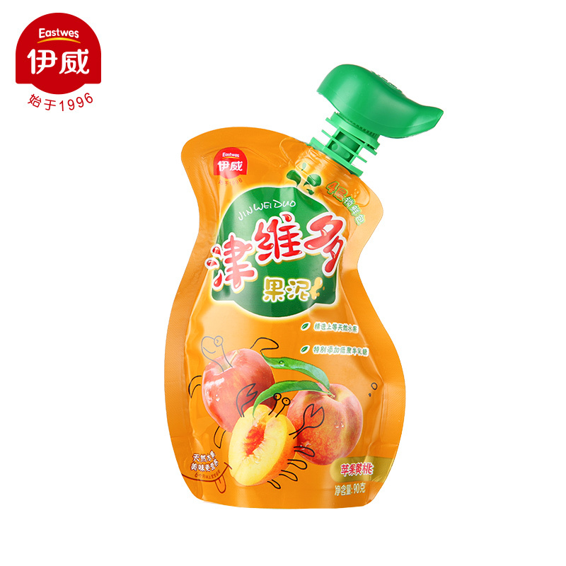 伊威津维多苹果黄桃泥6个月以上宝宝婴幼儿果蔬泥90g