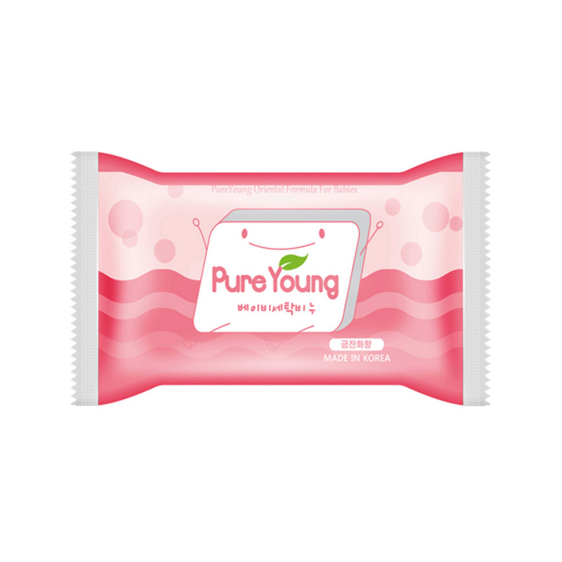 飘漾(Pure Young)婴幼儿洗衣皂 儿童宝宝专用洗衣皂 肥皂 金盏花香200g×4联包(韩国原装进口)