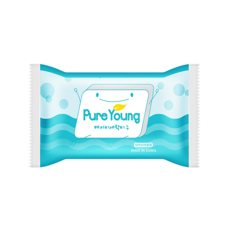 飘漾(Pure Young)婴幼儿洗衣皂 儿童宝宝专用洗衣皂 肥皂 洋槐香200g×4联包(韩国原装进口)