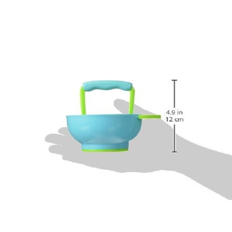 NUK 食品研磨器 婴幼儿手动辅食研磨器研磨碗 防滑防漏 食品级PP材质 长方体 蓝绿1件装 直径约11cm高清大图