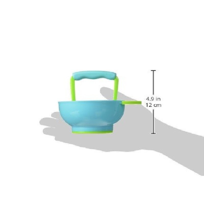 NUK 食品研磨器 婴幼儿手动辅食研磨器研磨碗 防滑防漏 食品级PP材质 长方体 蓝绿1件装 直径约11cm