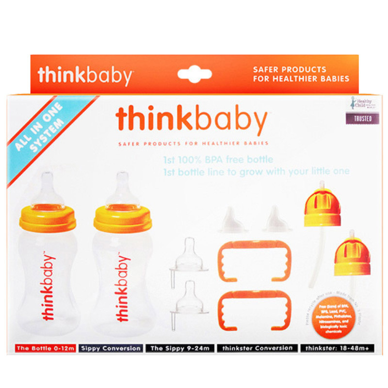 Thinkbaby 辛克宝贝 All in One 多功能宽口径PP奶瓶套装 橙色 260高清大图