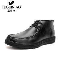 富贵鸟（FUGUINIAO)头层牛皮革时尚男士商务休闲鞋系带男靴子_1