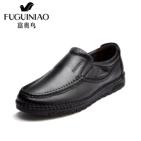 富贵鸟（FUGUINIAO）男士头层牛皮套脚休闲鞋休闲皮鞋橡胶底防滑皮鞋_3