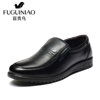 富贵鸟（FUGUINIAO）秋季新品头层牛皮男士正装鞋套脚防滑休闲皮鞋_3