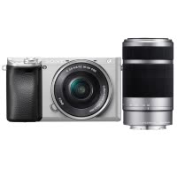 索尼(SONY)ILCE A6300银色(16-50+55-210)数码微单相机 双镜头套装 约2420万像素