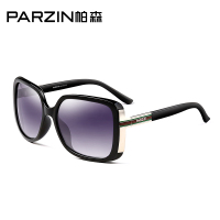 帕森(PARZIN)太阳镜女 优雅时尚复古墨镜 金属镜腿大框偏光太阳眼镜9257