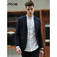LLANNE休闲西装男外套春季潮流英伦风男士毛呢西服修身羊毛小西装