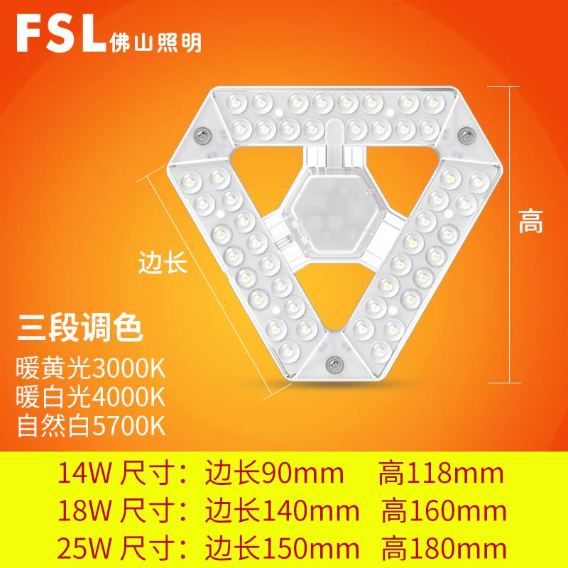 FSL佛山照明 LED吸顶灯改造灯板圆形灯盘环形灯条替换节能光源板灯泡图片