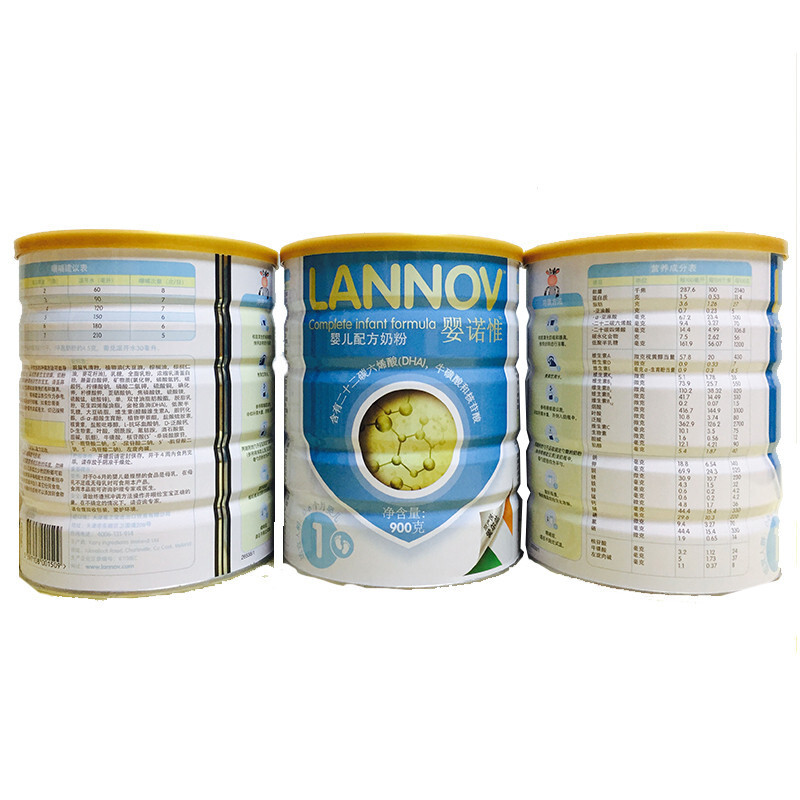 婴诺惟(Lannov) 婴儿配方奶粉 1段(0~6个月适用) 900g 爱尔兰原装进口 草饲奶粉