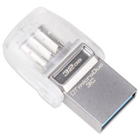 金士顿(Kingston)DTDUO3C 32GB U盘 USB3.1 和 Type-C 双接口 半透明车载U盘