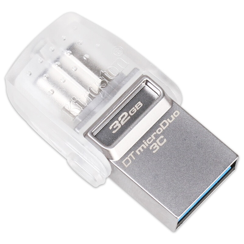 金士顿(Kingston)DTDUO3C 32GB U盘 USB3.1 和 Type-C 双接口 半透明车载U盘